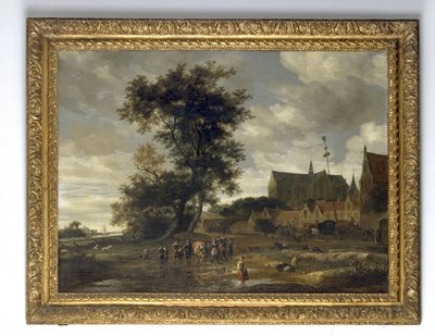 Scene before a Maypole with Alkmaar Church in the Background, 1669 by Jacob van Ruisdael